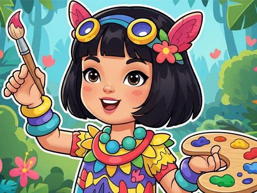 Jungle Girl: Coloring Pages